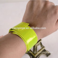 Factory OEM Promotional reflective PVC snap band PVC vinyl slap wrap/slap bracelet